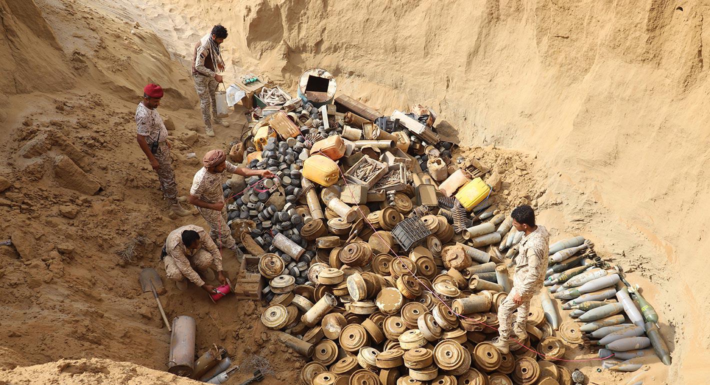 انتزاع 733 لغمًا وذخائر غير متفجرة في اليمن خلال أسبوع