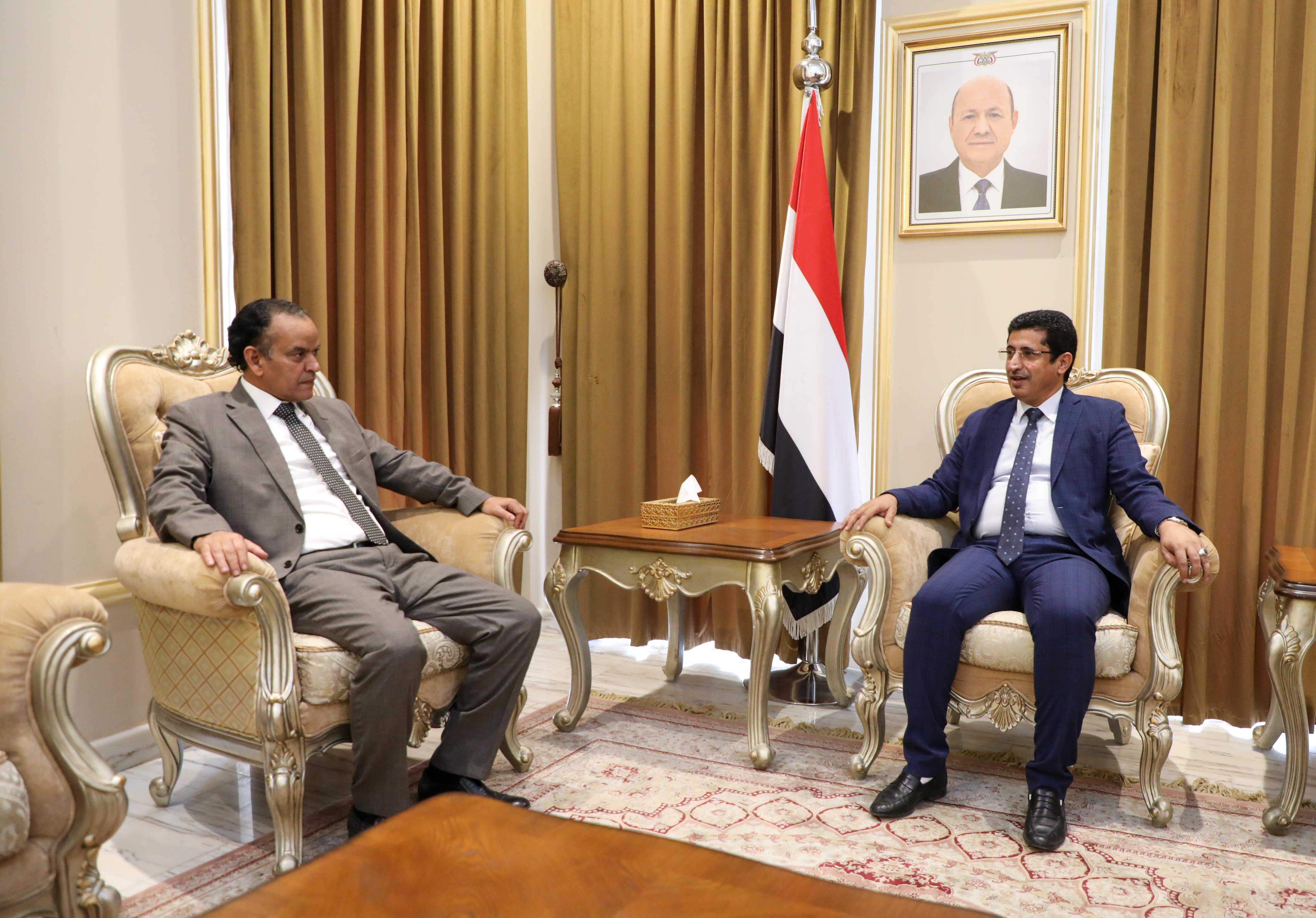 وكيل وزارة الخارجية يلتقي السفير الموريتاني بمناسبة انتهاء فترة عمله