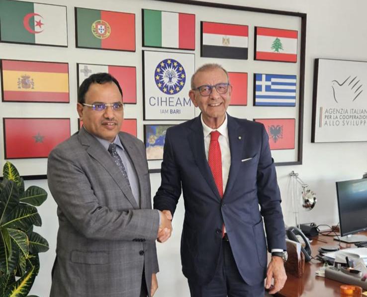 الوزير السقطري يبحث مع المركز الدولي للدراسات الزراعية لمنطقة البحر الأبيض المتوسط التعاون المشترك