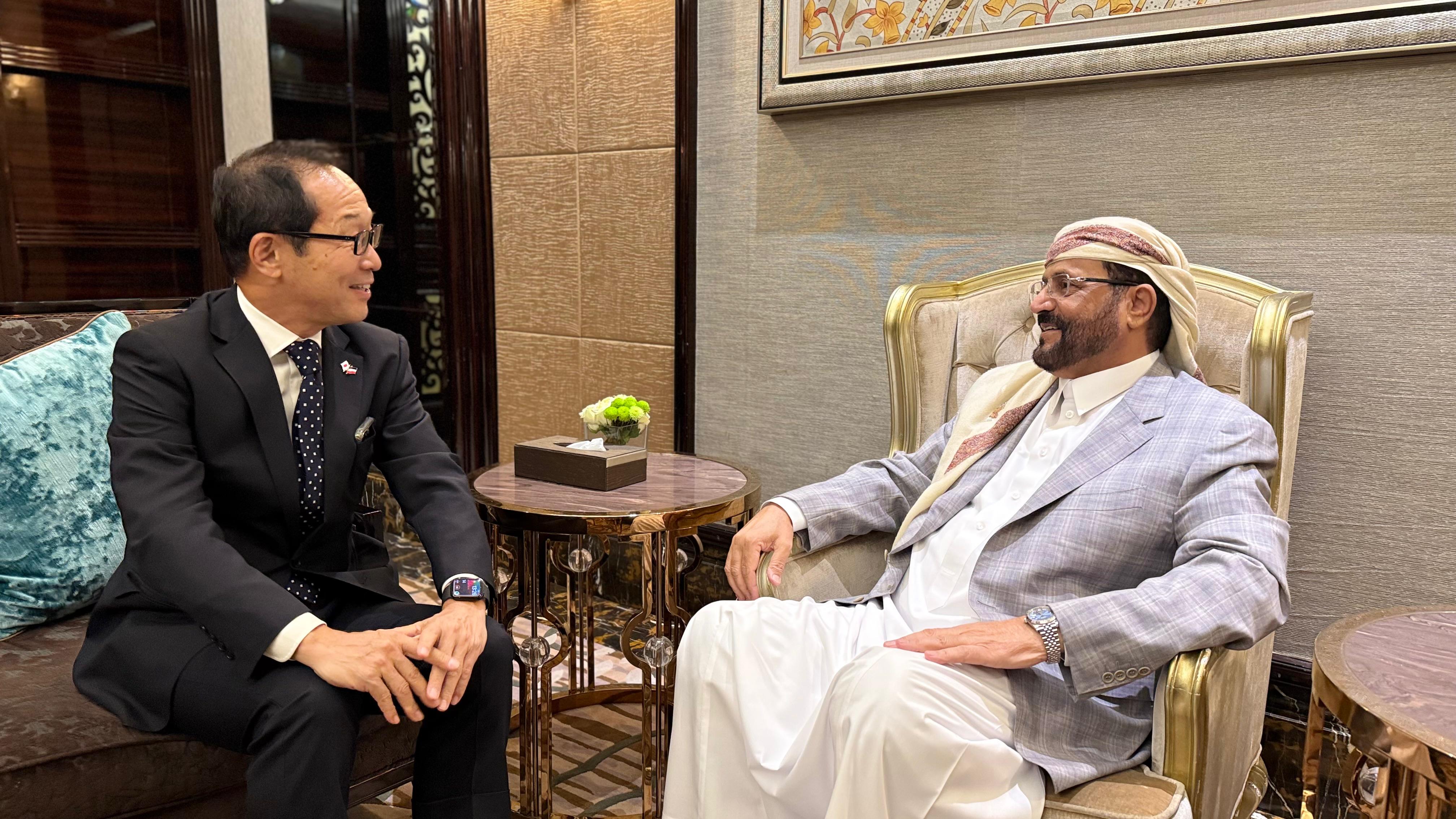 العرادة يؤكد للسفير الياباني أهمية دعم الجهود الإنسانية والتنموية