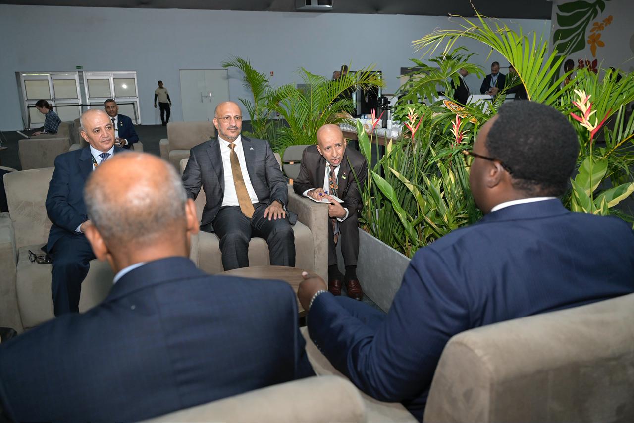 طارق صالح يلتقي رئيس وفد جمهورية الصومال الفيدرالية إلى قمة المناخ