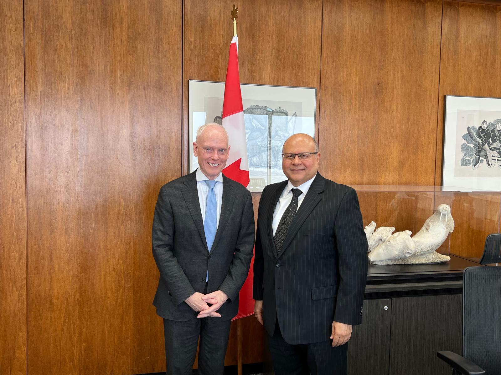 السفير السلال يبحث مع نائب وزير الخارجية الكندي سبل تعزيز العلاقات الثنائية