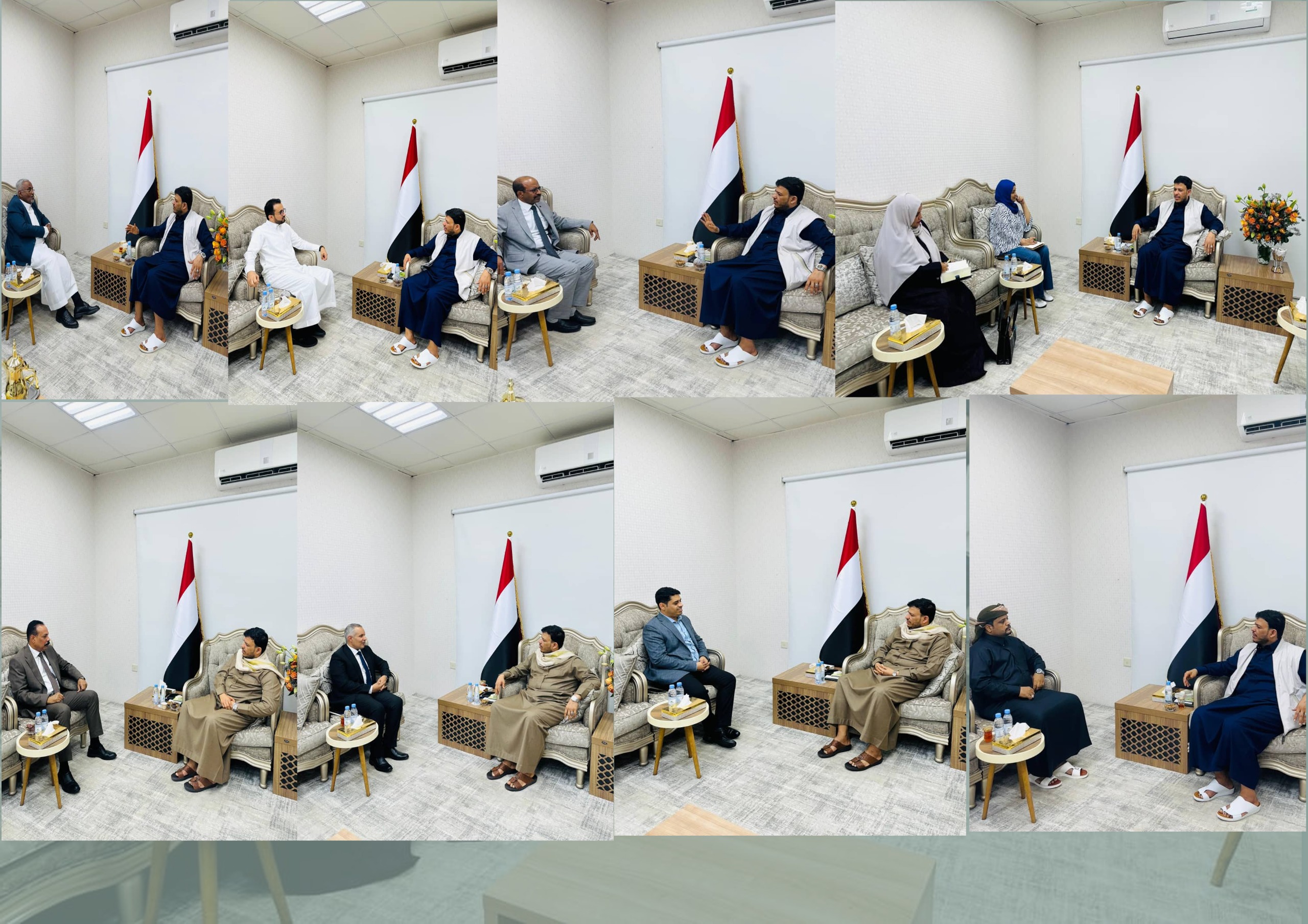 عضو مجلس القيادة الرئاسي الدكتور عبدالله العليمي يلتقي عدد من الوزراء