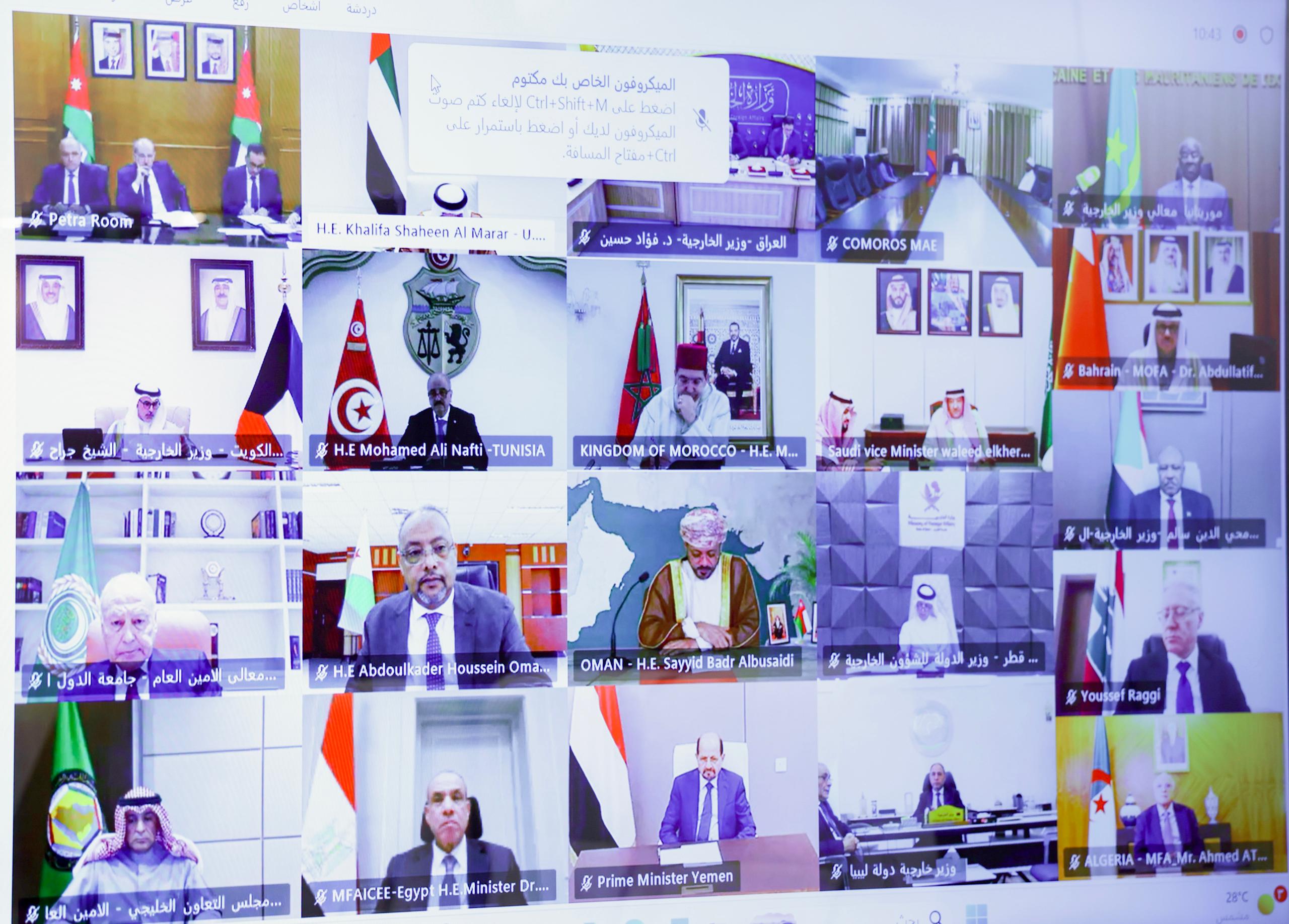 رئيس الوزراء وزير الخارجية يشارك في الاجتماع الطارئ لمجلس جامعة الدول العربية