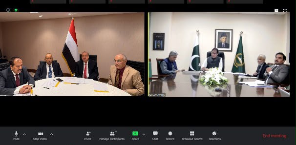 البركاني يبحث مع رئيس الجمعية الوطنية الباكستانية تطورات الأوضاع في اليمن وتهديدات الحوثيين لأمن المنطقة